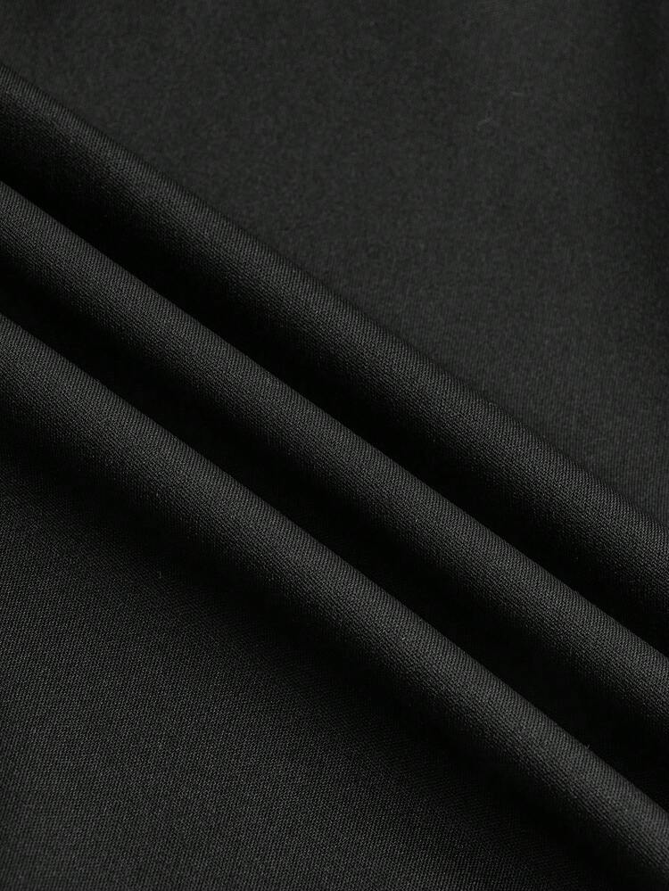 Junior Girls' Knitted Solid Color Large Round Neck Back Cross Hollow Out Dress