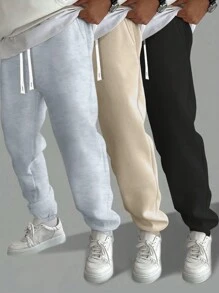 男士鬆身純色束口運動褲 - 彩色 - 查看 1