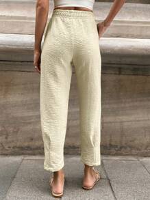 RueChic Solid Slant Pocket Trousers - Apricot - View 2