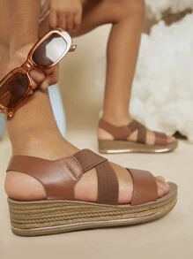 Mini mi Kids Flat Sandals Gesper Ankle Strap - Coklat - View 5