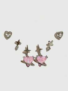 ROMWE Kawaii 1 bộ Màu hồng Hoa tai Bộ - Nhiều màu - Xem 1