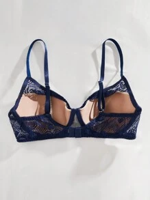 Sujetador de encaje, lencería para mujer - azul real - Ver 2