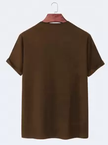 Men Graphic Print Tee - Coffee Brown - View 2