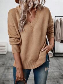SHEIN LUNE V-hals Oversized Mouw Truien