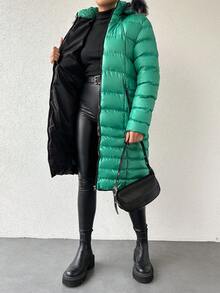 女有領連帽服 - 綠色 - 查看 4