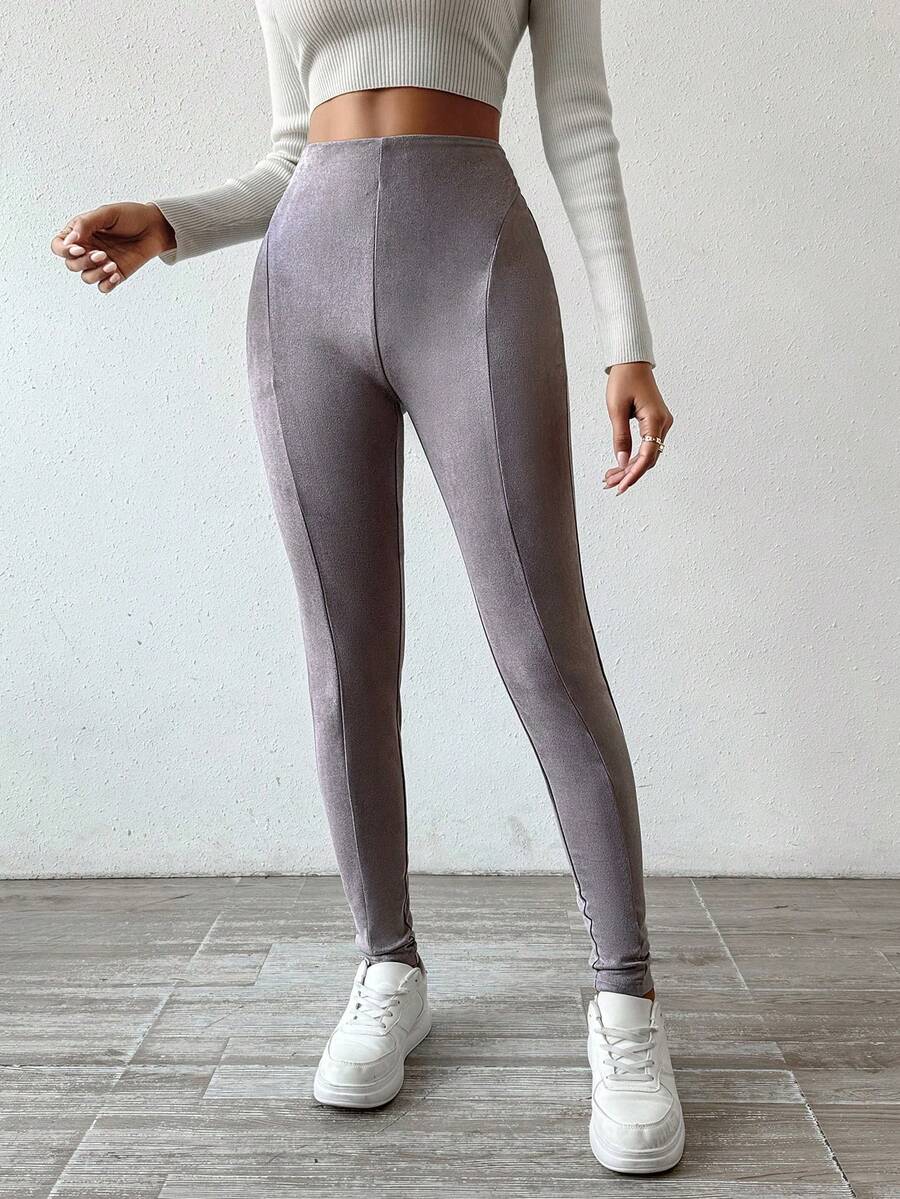 Chiquease Cao eo Quần bó sát - Xám - Xem 1