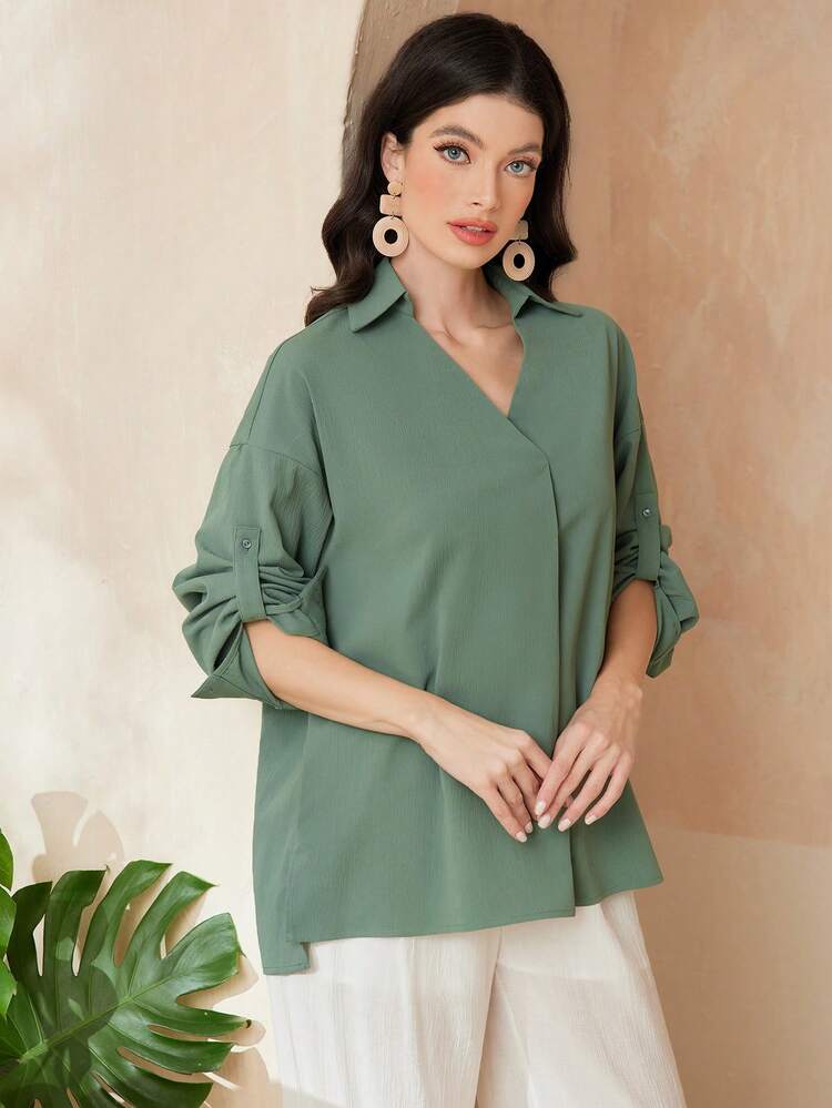 Ladies' Roll-Up Sleeve Shirt
