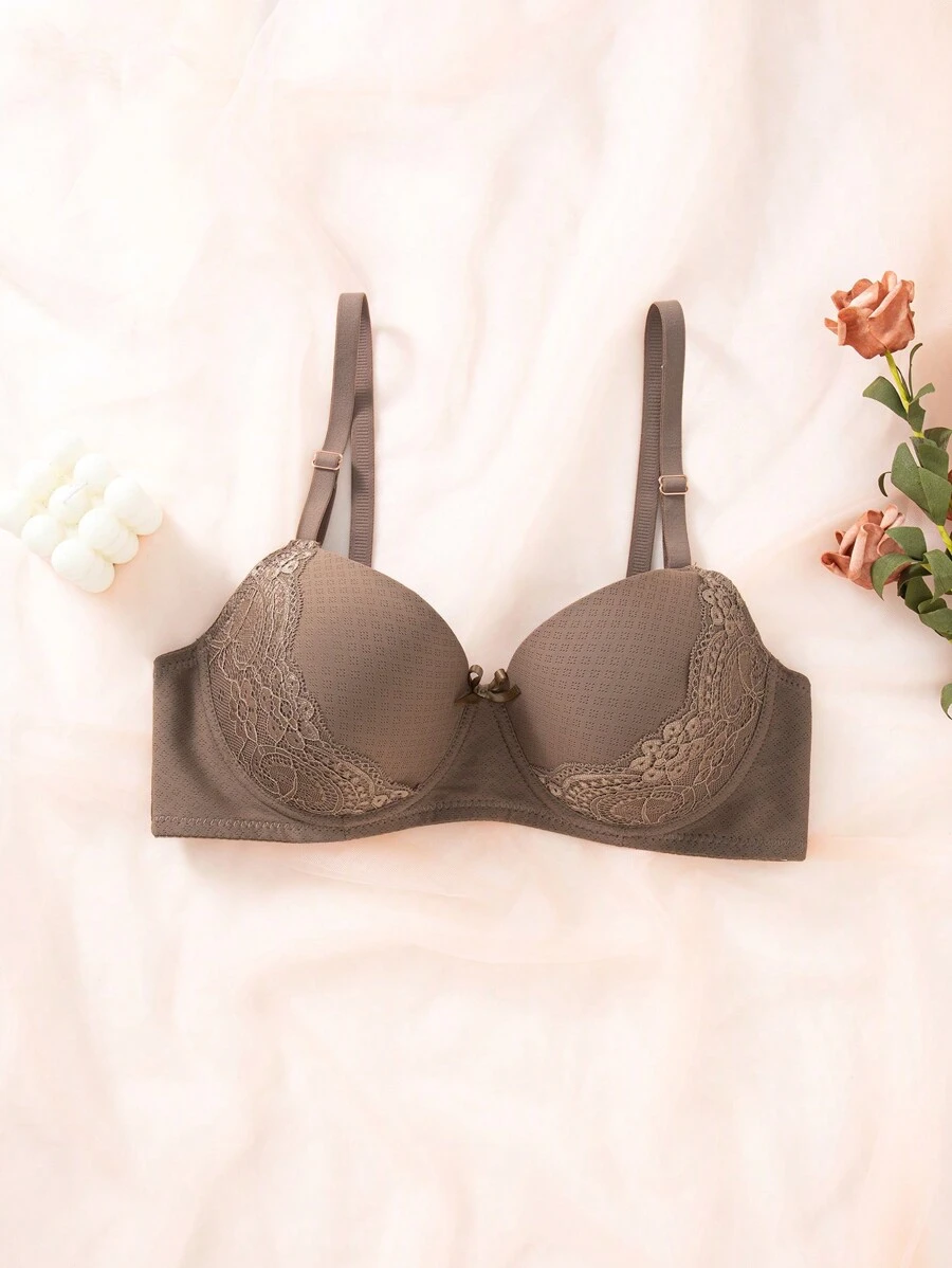 女式有鋼圈和墊杯內衣,咖啡棕色,分開出售