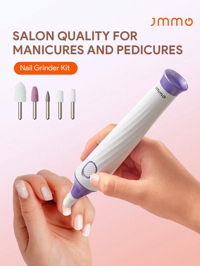 JMMO Taladro de uñas, taladro de uñas inalámbrico con 5 brocas de taladro de uñas, lima eléctrica portátil profesional con brocas de taladro de uñas, adecuado para manicura, pedicura y pulido, ideal para principiantes, salones y uso doméstico, regalos de Navidad, imprescindible para otoño e invierno