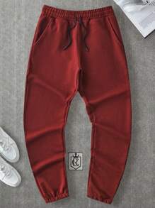 RueChic Męski Jednolity kolor Sznurek do ściągacza Spodnie Dresowe