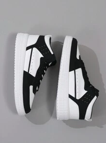 Men'S Athletic Shoes, Personalized Fashion High-Top Street Sneakers, Comfortable And Breathable - Black and White - View 7
