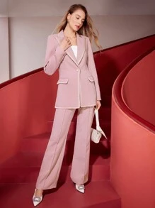 MOTF PREMIUM 尖領襟翻角細節西裝外套