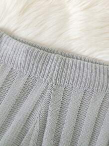 SHEIN Tween Girl Drop Shoulder Belted Sweater & Knit Pants