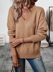 SHEIN LUNE V-hals Oversized Mouw Truien