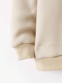 男童連帽印花衛衣 - 卡其色 - 查看 6