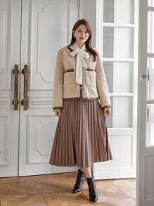 DAZY Women'S Color Block Plush Jacket
