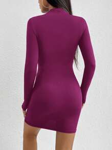 SHEIN PETITE Của phụ nữ Tay áo dài Đầm - Màu Hồng Tươi - Xem 2