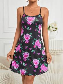 Ladies' Floral Print Nightgown - Multicolor - View 6