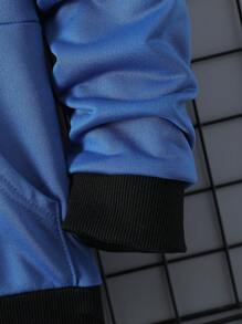 Tween 男孩字母印花運動衫和緊身褲兩件套 - 藍色 - 查看 4