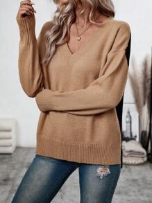 SHEIN LUNE V-hals Oversized Mouw Truien
