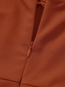 SHEIN MOD Enterizo Con Tirantes Espagueti Y Detalle De Nudo - Óxido marrón - Ver 3