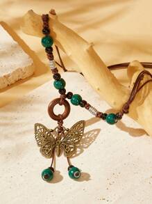 SHEIN VCAY 1pc Vacation Style Fashionable Personalized Necklace - Bronze - View 5