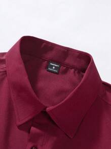 Manfinity Homme Men'S Scenery Printed Shirt - Burgundy - View 4
