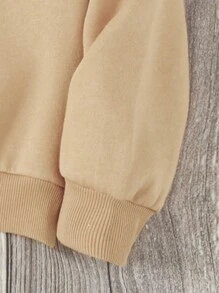 Áo nỉ dài tay in họa tiết phong cách thường ngày dành cho bé trai tuổi teen, thích hợp cho mùa thu và mùa đông. - Màu Khaki - Xem 3