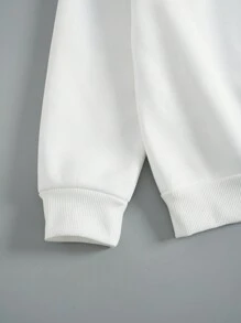 SHEIN EZwear Casual Round Neck 2pcs/Set Outfit With Text Pattern - Multicolor - View 3