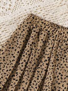 Teen Girls' Solid Color Top And Wide Leg Pants Two-Piece Set - Black - View 4