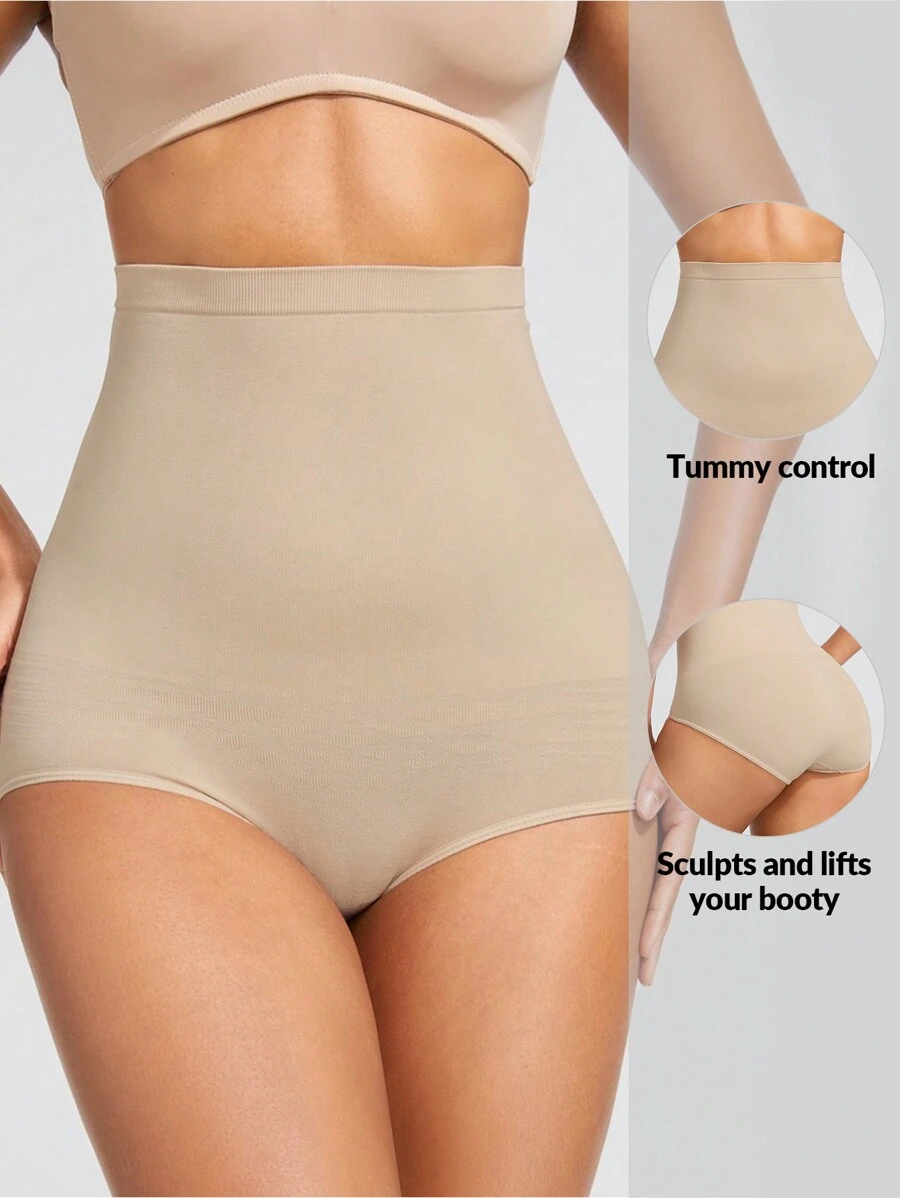 SHAPORA 高腰三角收腹內褲 - 淺灰色 - 查看 1