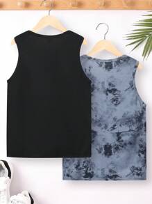 男童寬鬆款圓領背心套裝,印有字母圖案,2入組 - 彩色 - 查看 2