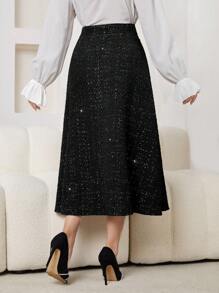 Modelyn A字優雅裙 - 黑色 - 查看 2