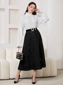 Modelyn A字優雅裙 - 黑色 - 查看 3