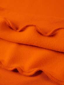 Manfinity Homme Men's Hooded Sweatshirt With Letter Print - Orange - View 5