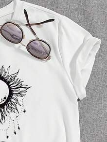 SHEIN Essnce 印花短袖t卹 - 白色 - 查看 4