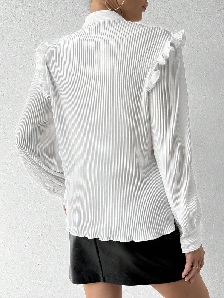 Women'S Solid Color Hollow Out Collar Shirt