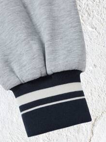 SHEIN EZwear Veste À Ourlet À Rayures Épaule tombante Zippé