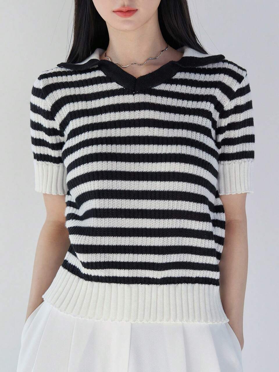 Striped Pattern Knit Top