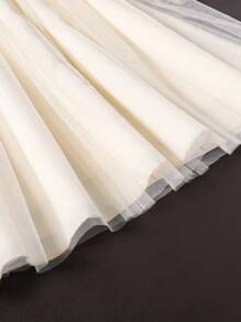 SHEIN Cô gái Tween Tay áo dài chất liệu da PU Áo khoác Với Lưới Đầm Hai chiếc Bộ , Mùa Đông - Nhiều màu - Xem 7