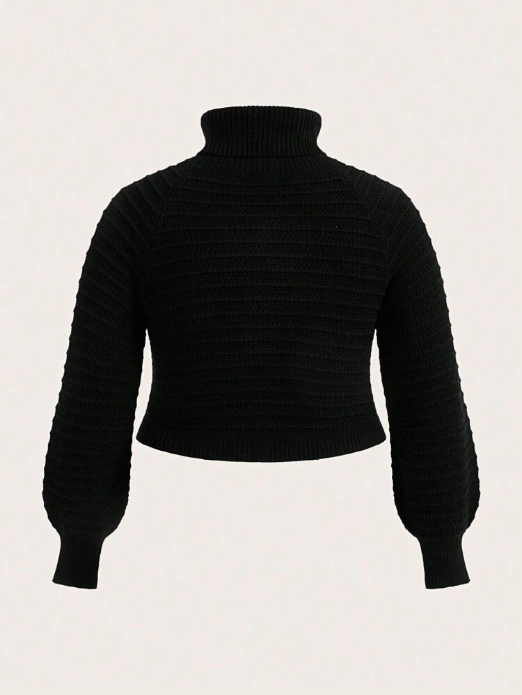 Women's Plus Size Solid Color Hollow Out Sweater Pullover