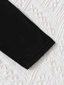 SHEIN Tween 女孩休閒街頭字母拼布 2 合 1 運動衫和騎行褲套裝 - 彩色 - 查看 7