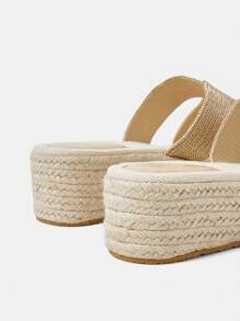 Styleloop Women's Wedge Heel Platform Sandals - Gold - View 6