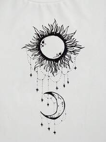 SHEIN Essnce 印花短袖t卹 - 白色 - 查看 5