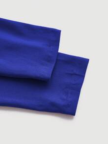 SHEIN ICON 大尺碼女式掛脖長袖 T 卹 - 藍色 - 查看 4