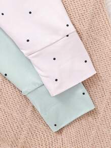 SHEIN Newborn Baby Girls' Polka Dot 6pcs Sleepwear Set - Multicolor - View 4