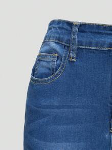 Teen Girl Medium Wash Blue Stretch Flared Jeans - Medium Wash - View 3