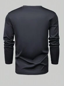 Men Tropical Print Tee - Black - View 2