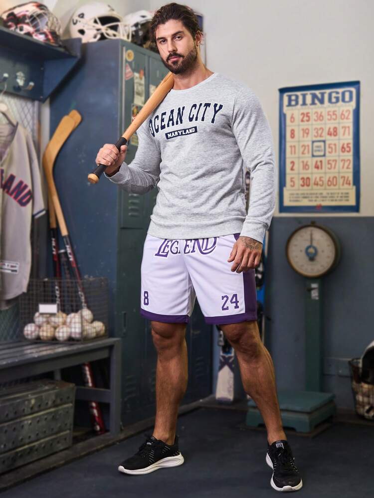 Men's Letter Printed Sport Sweatshirt Men Sweatshirt