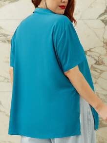 Bộ đồ cỡ lớn - Màu xanh lam - Xem 3